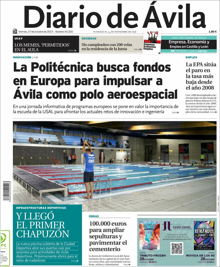 Portada de Diario de Ávila (España)