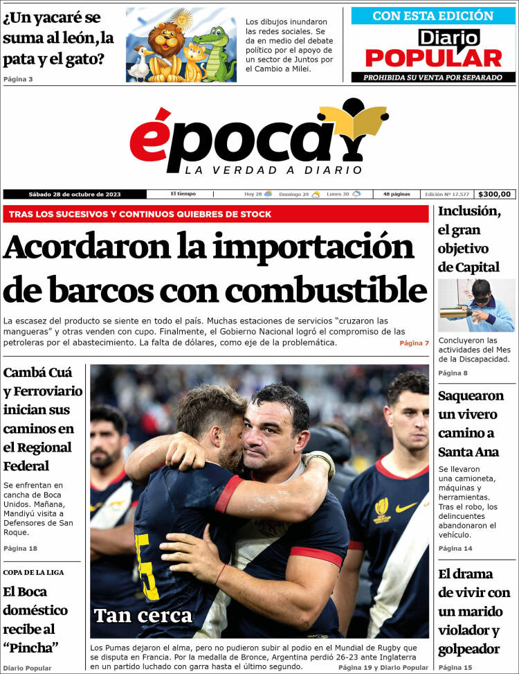 Portada de Diario Época (Argentina)