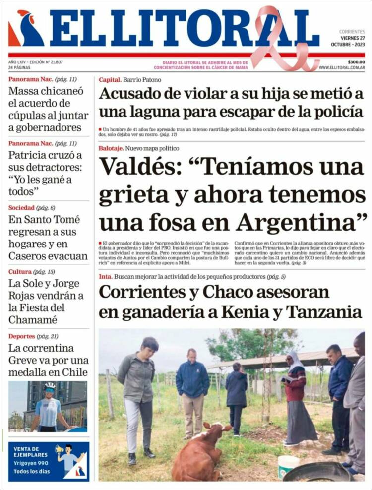 Portada de El Litoral Corrientes (Argentina)