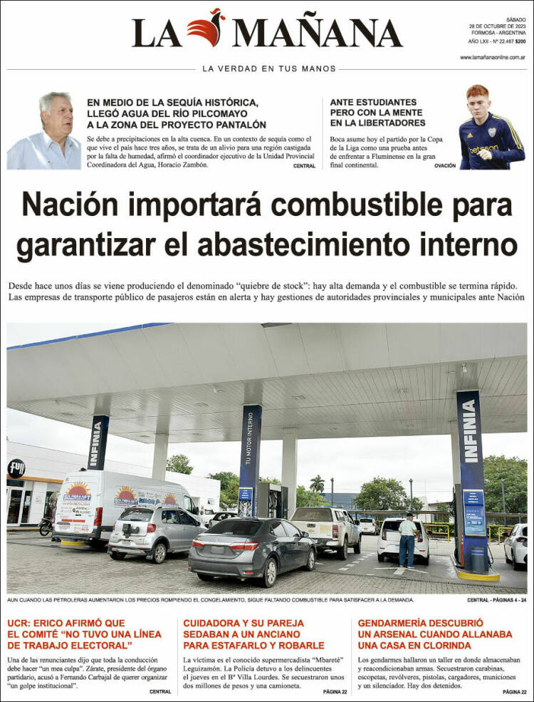 Portada de Diario La Mañana (Argentina)