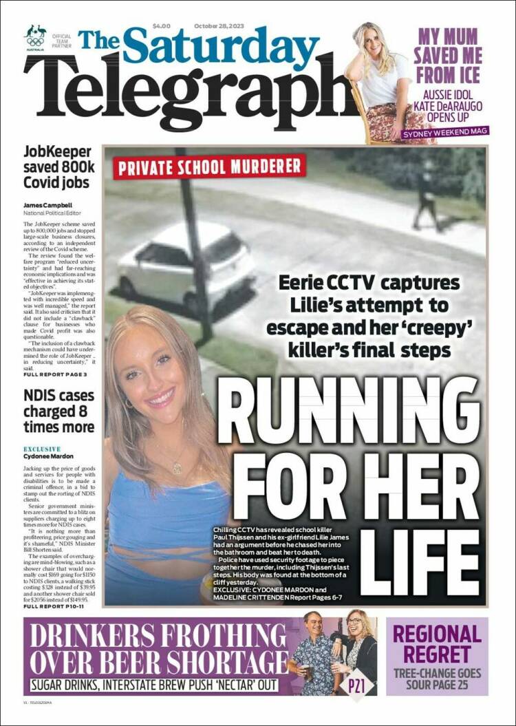 Portada de The Daily Telegraph (Australia)