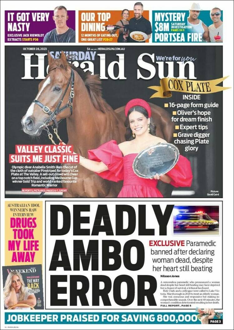 Portada de Herald Sun (Australia)