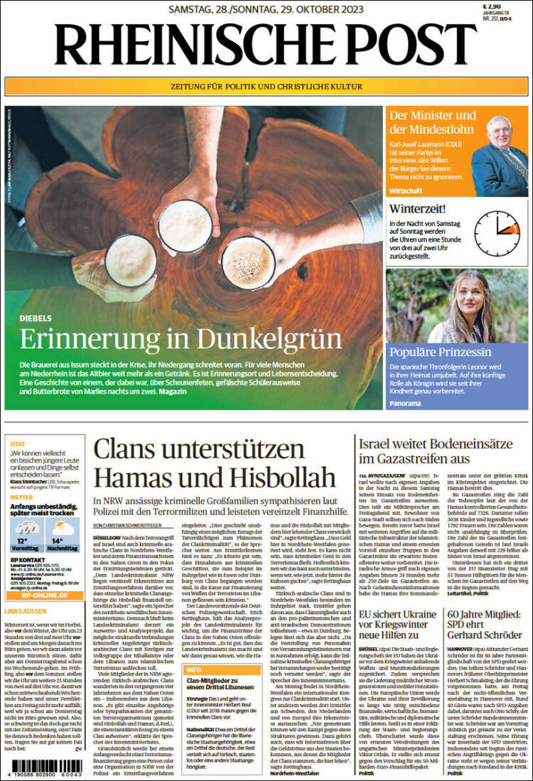 Portada de Rheinische Post (Alemania)