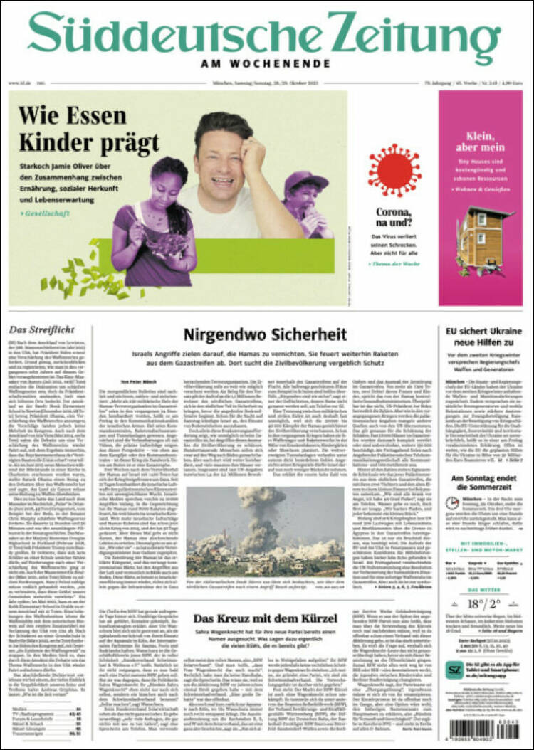 Portada de Sueddeutsche (Alemania)