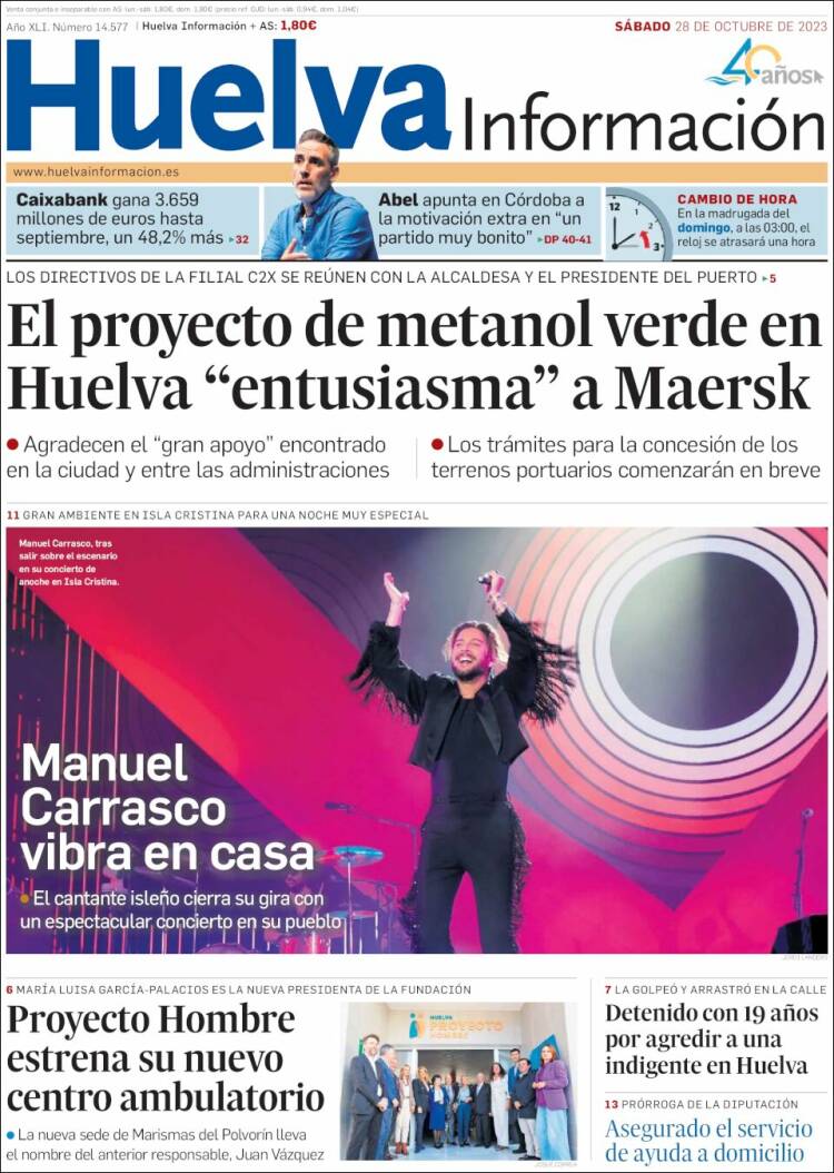 Portada de Huelva Información (España)