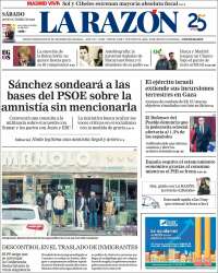 Portada de La Razón (España)