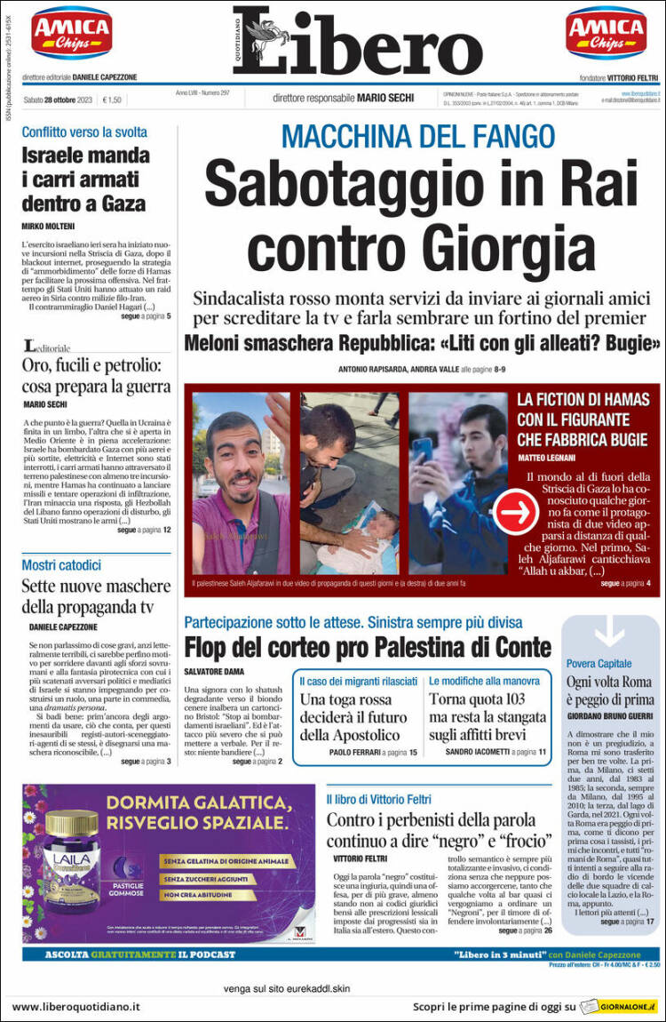 Portada de Libero (Italia)