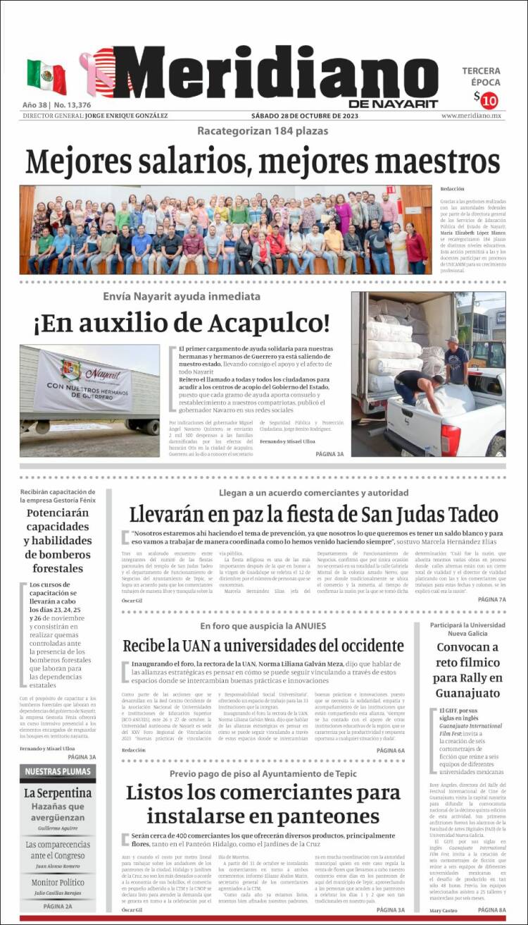 Portada de Meridiano (M&eacute;xico)