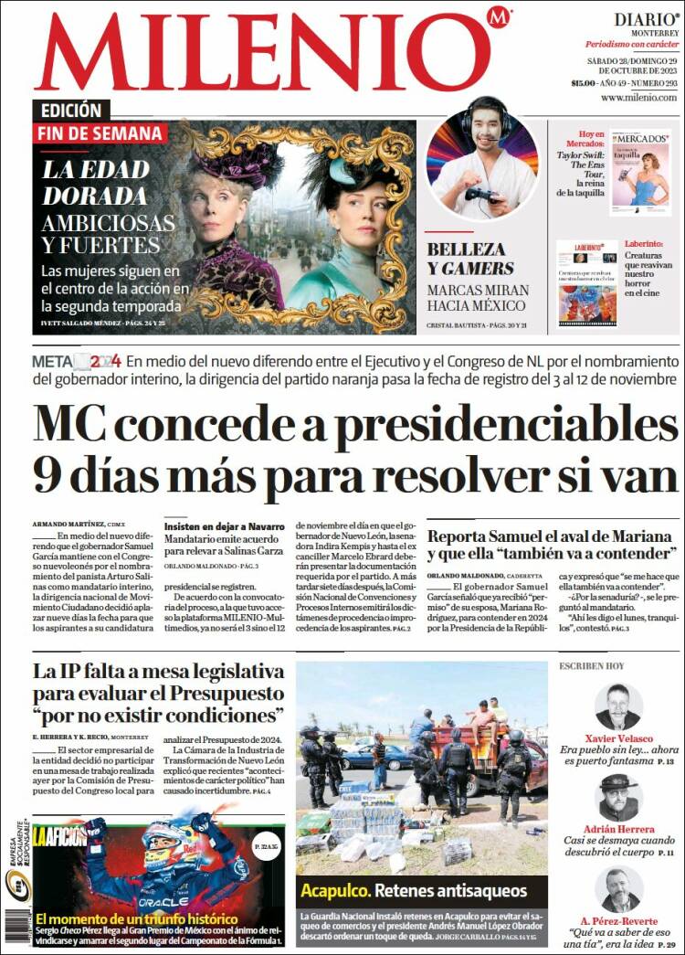 Portada de Milenio de Monterrey (M&eacute;xico)