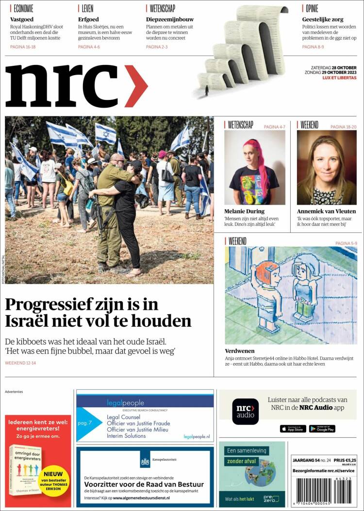 Portada de NRC Handelsblad (Pa&iacute;ses Bajos)