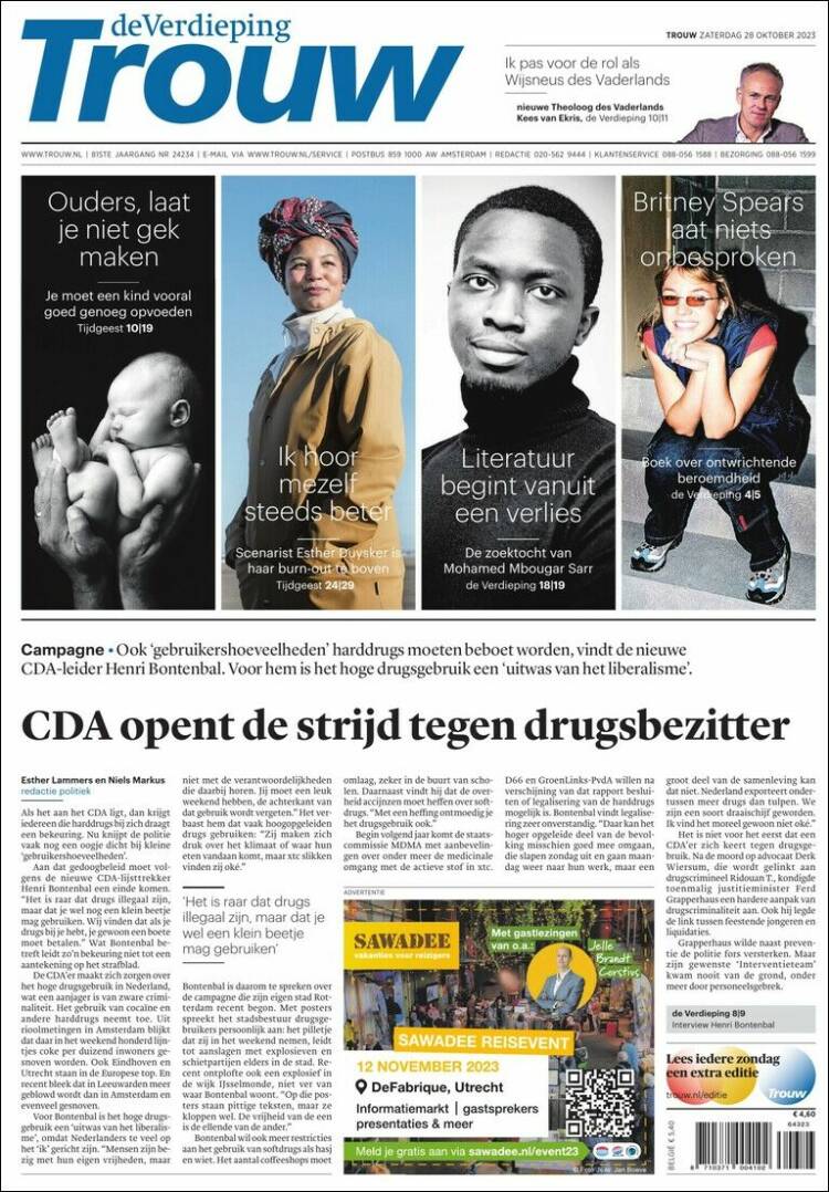 Portada de Trouw (Pa&iacute;ses Bajos)