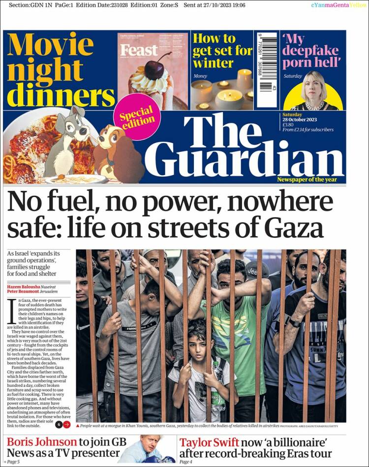 Portada de The Guardian (Reino Unido)