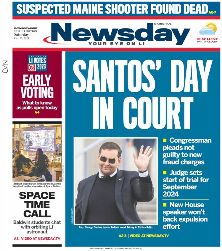 Portada de Newsday (USA)