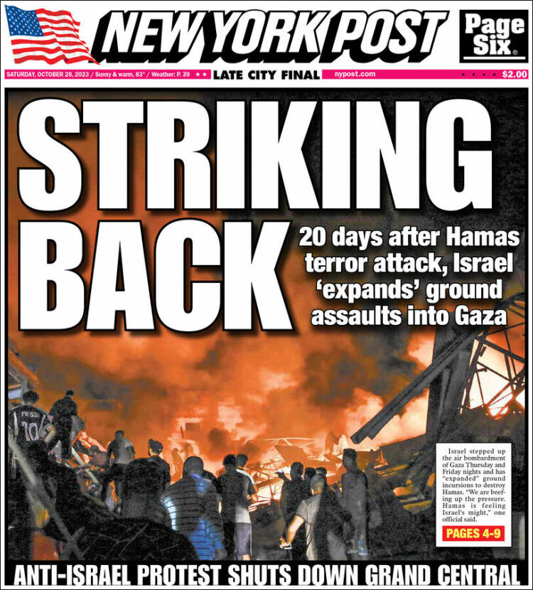 Portada de New York Post (USA)