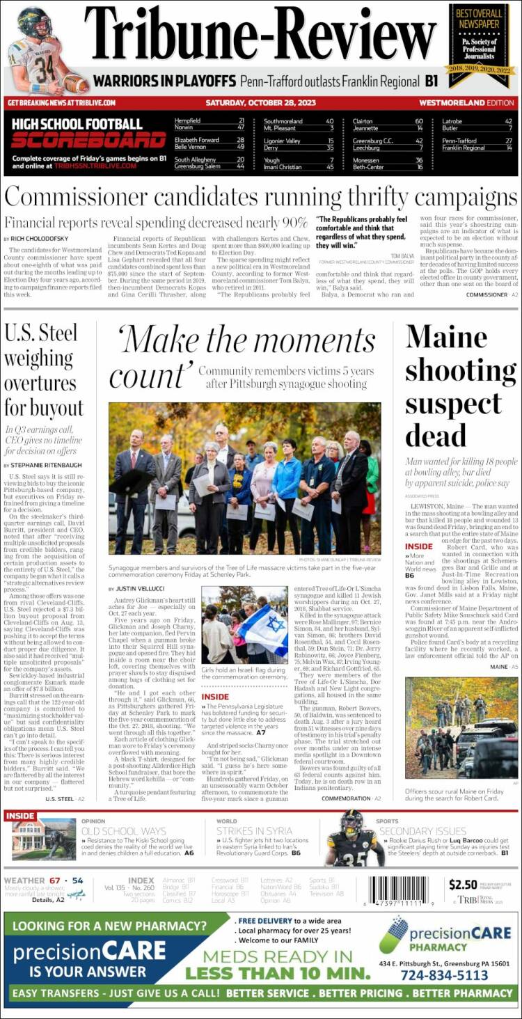 Portada de Tribune-Review (USA)