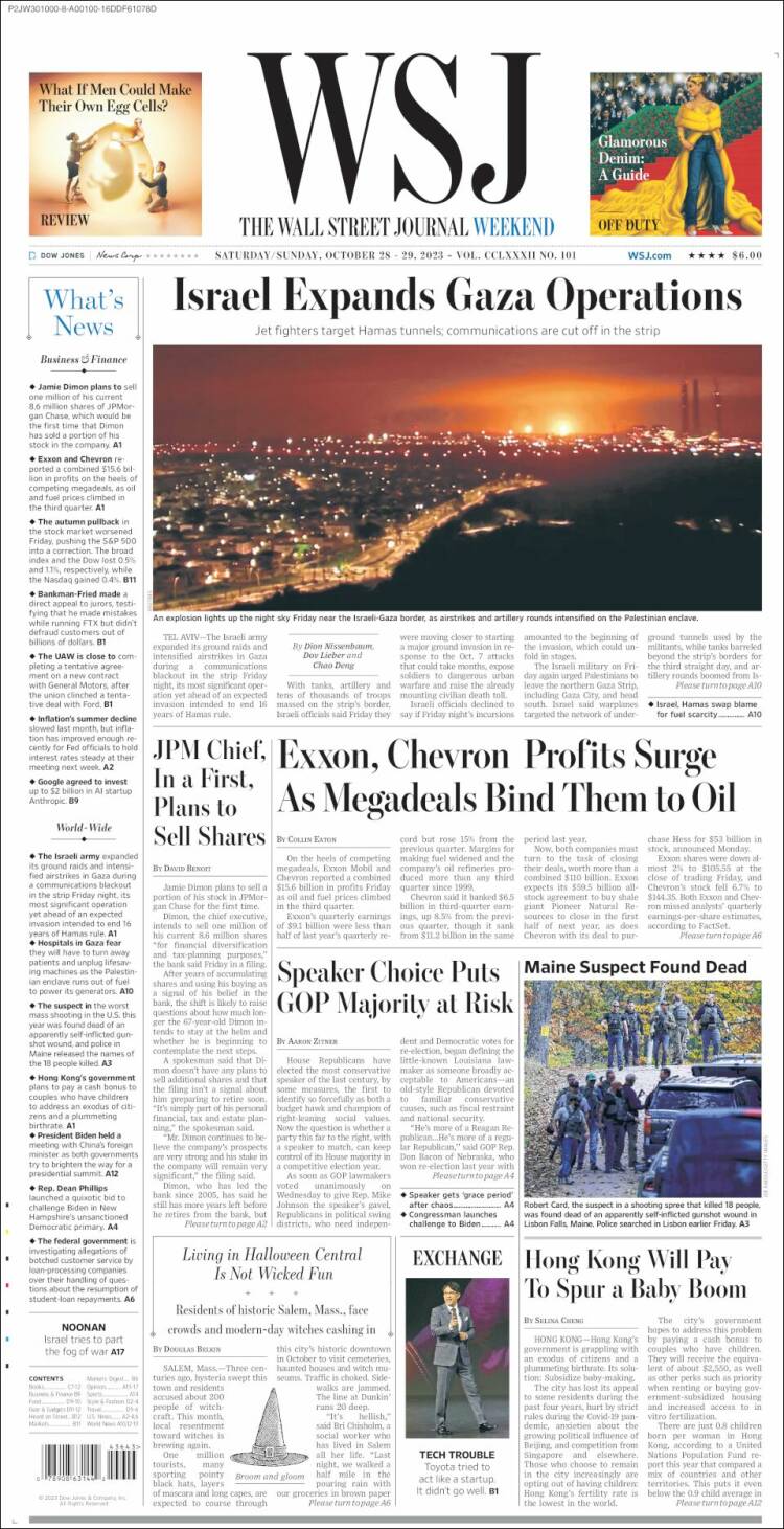 Portada de Wall Street Journal (USA)