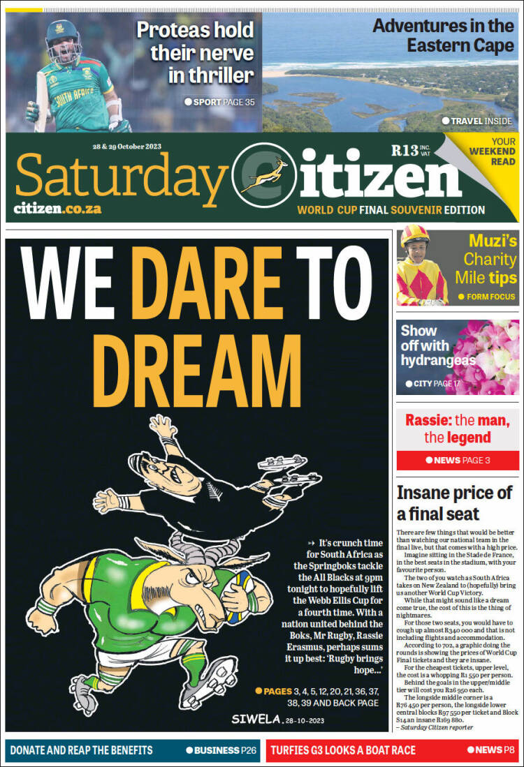 Portada de The Citizen (Sud&aacute;frica)