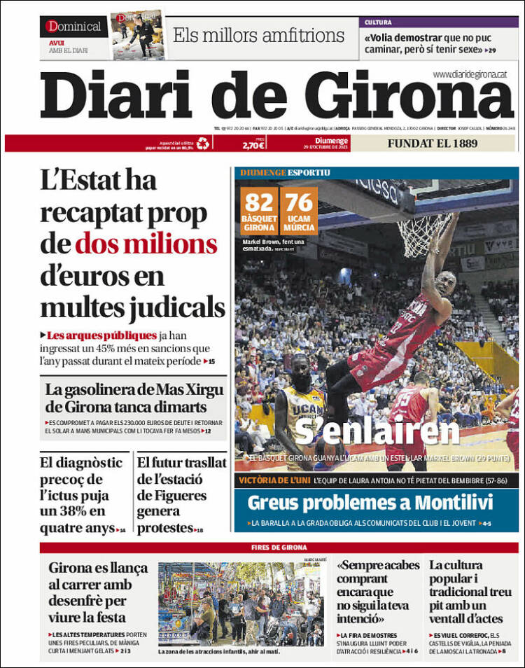 Portada de Diari de Girona (España)