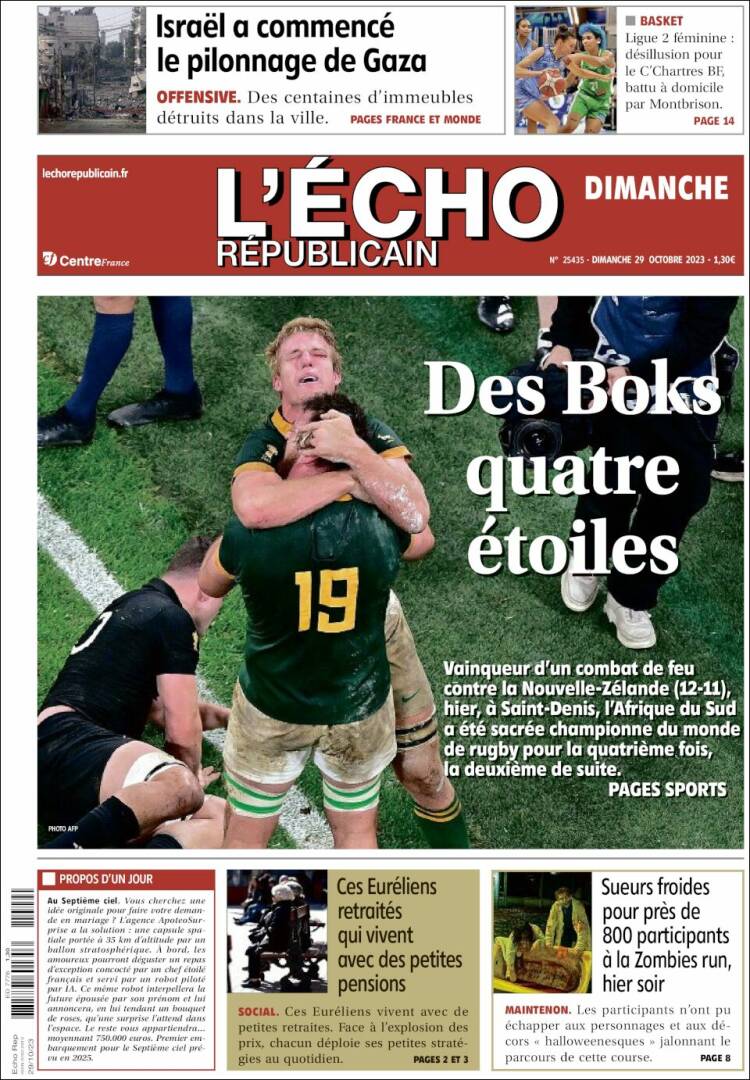 Portada de L'Echo Républicain (Francia)