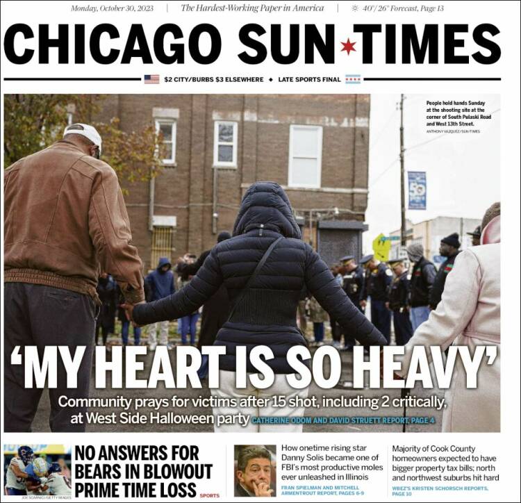 Portada de Chicago Sun-Times (USA)