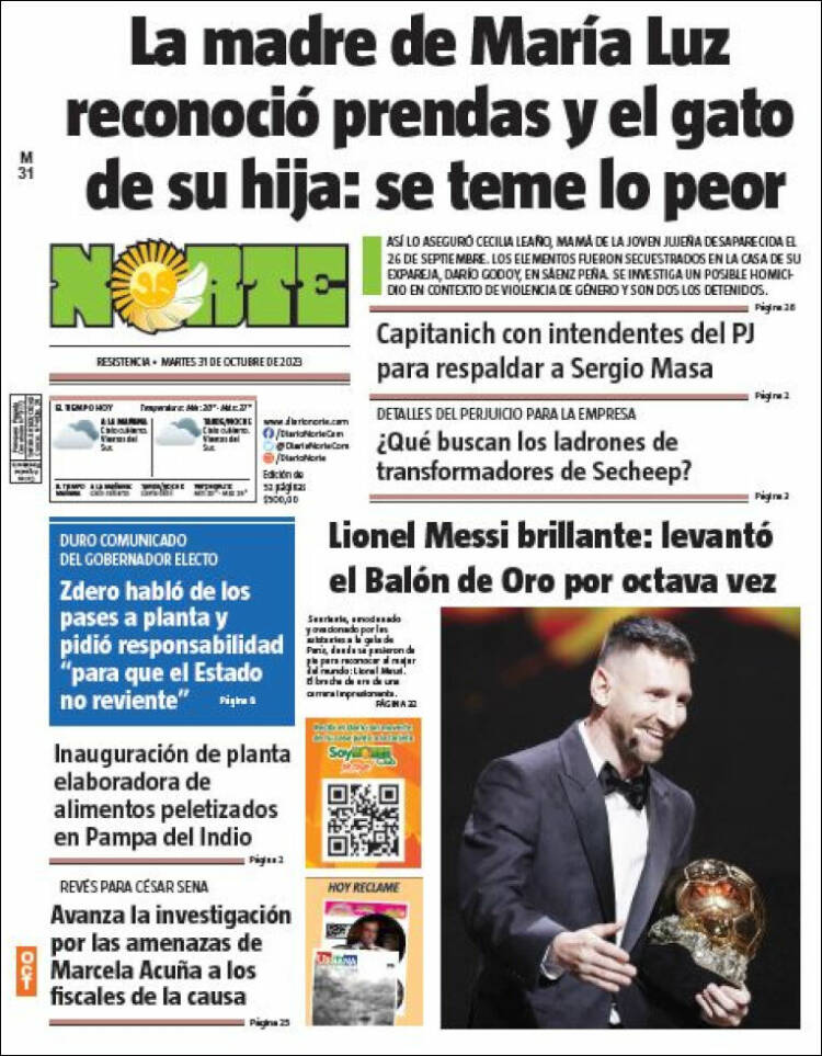 Portada de Diario Norte (Argentina)