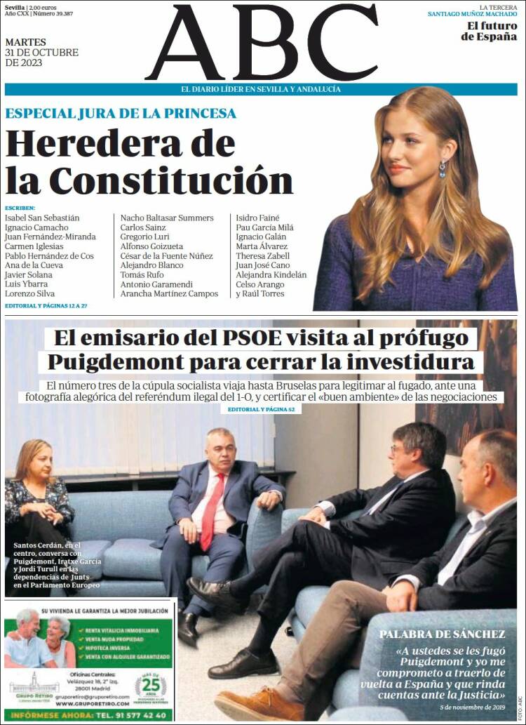 Portada de ABC - Sevilla (España)