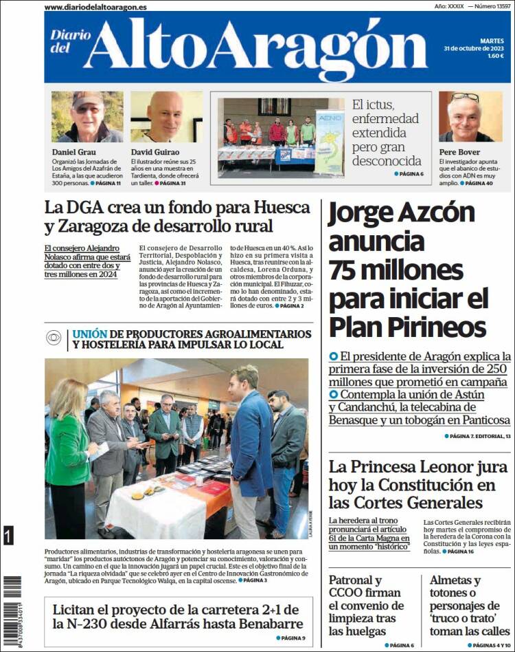 Portada de Diario del AltoAragón (España)