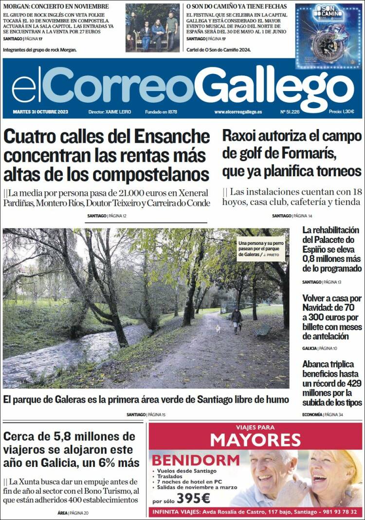 Portada de El Correo Gallego (España)