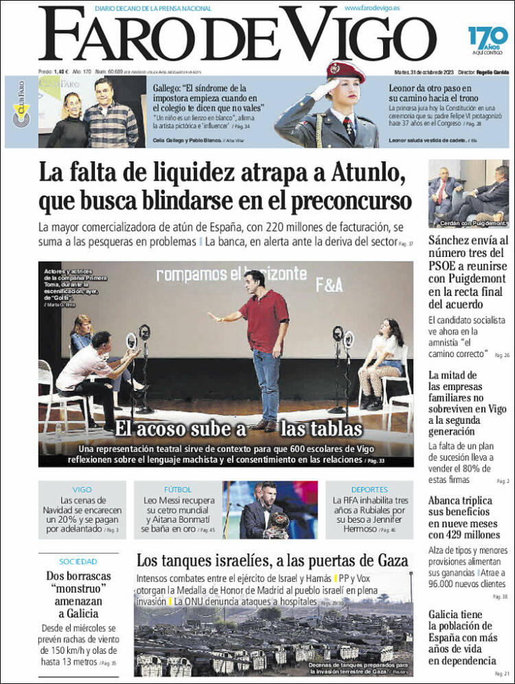 Portada de Faro de Vigo (España)