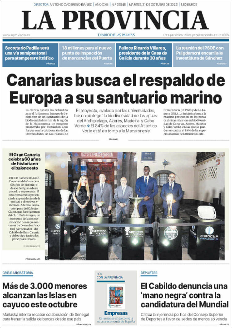Portada de La Provincia (España)