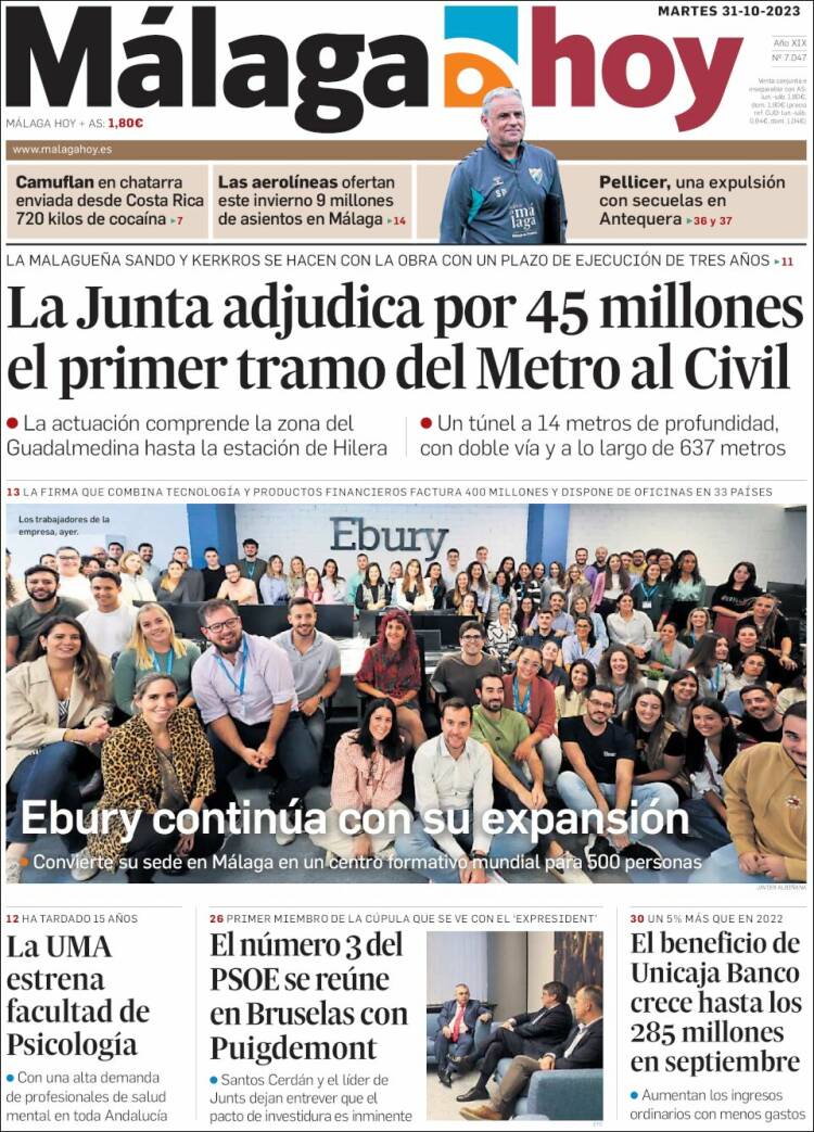 Portada de Málaga Hoy (España)