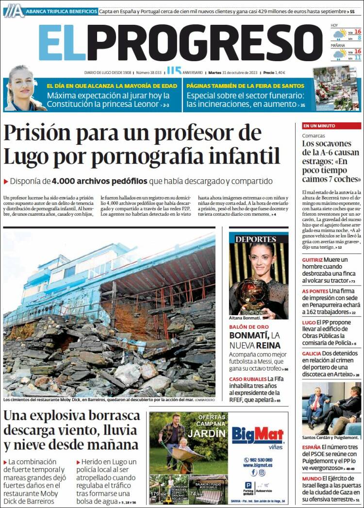 Portada de El Progreso (España)
