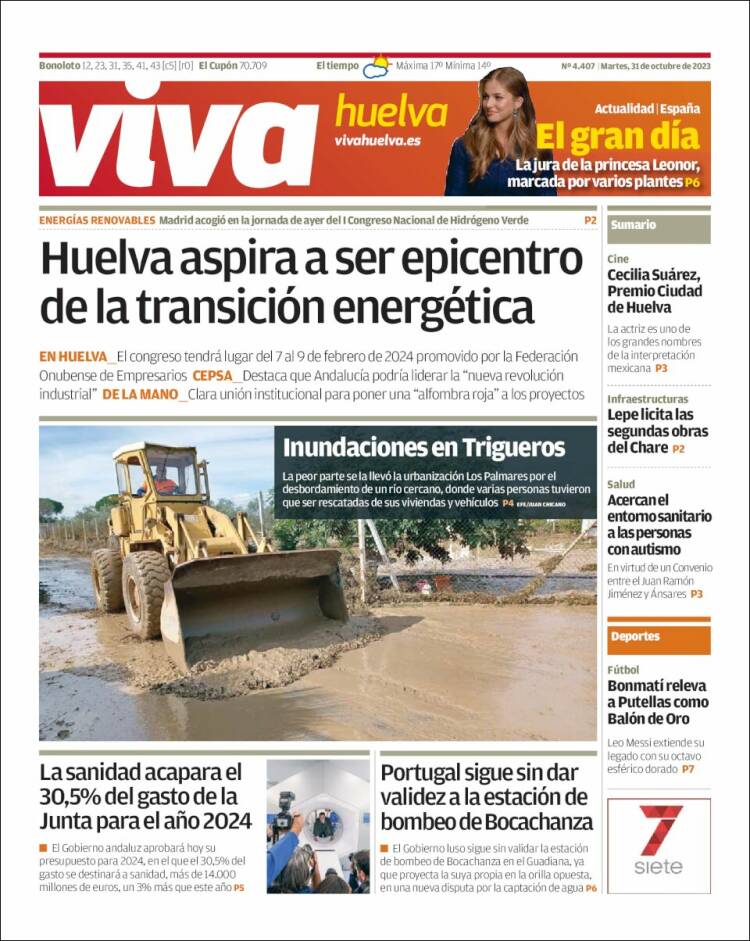 Portada de Viva Huelva (España)