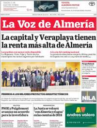 Portada de La Voz de Almería (España)