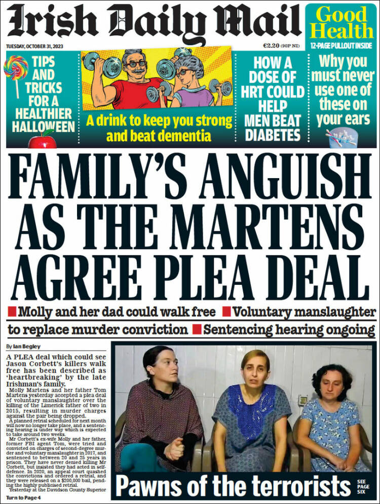 Portada de Irish Daily Mail (Irlanda)