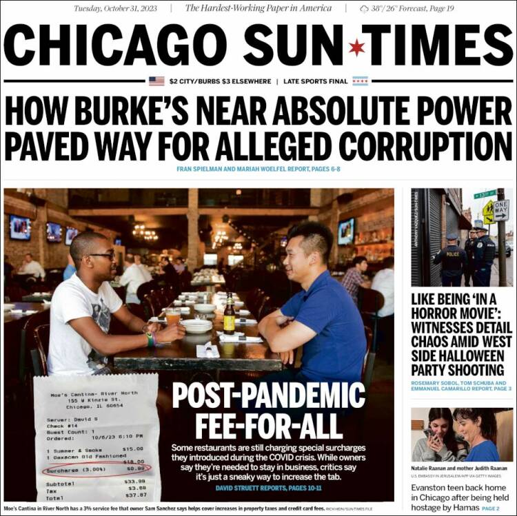 Portada de Chicago Sun-Times (USA)