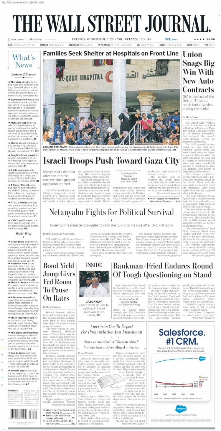 Portada de Wall Street Journal (USA)