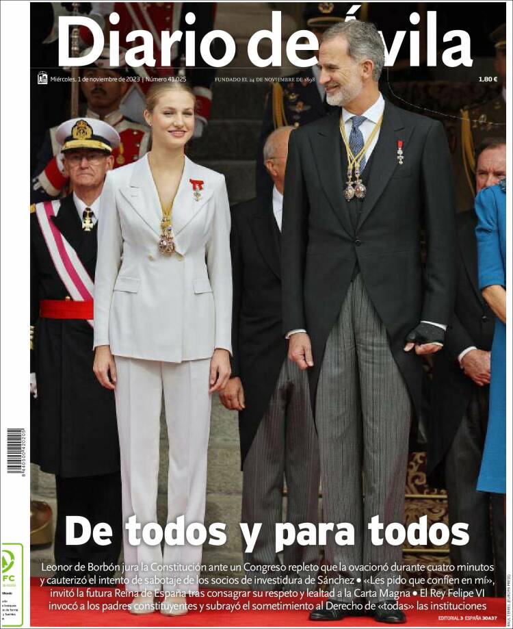 Portada de Diario de Ávila (España)