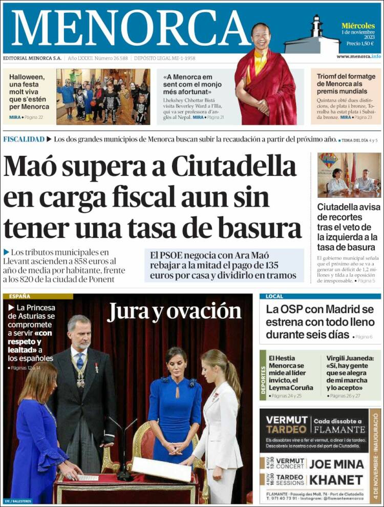 Portada de Menorca - Diario Insular (España)