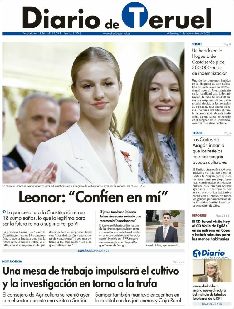 Portada de Diario de Teruel (España)