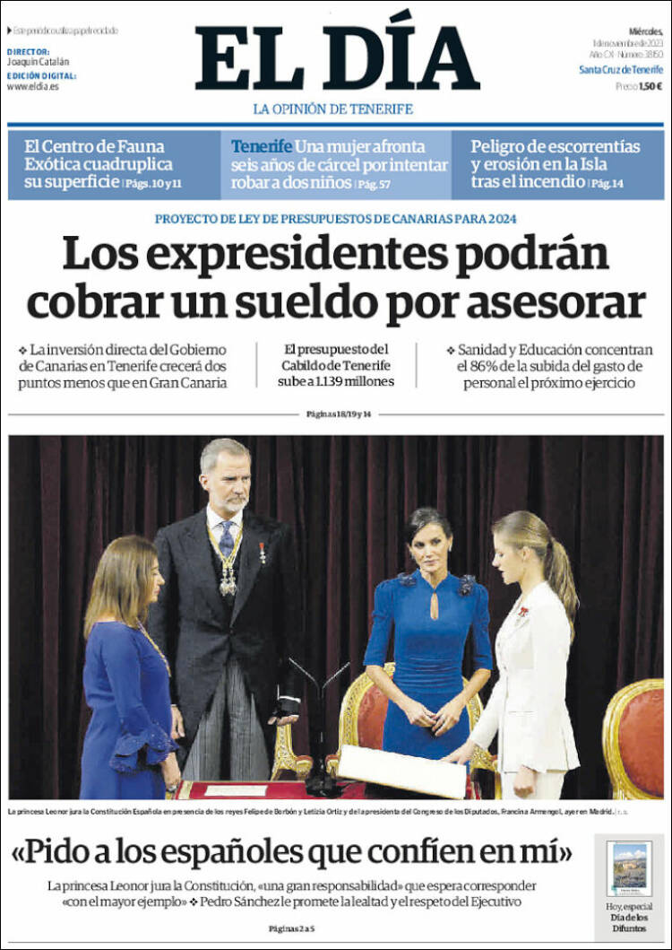 Portada de El Día (España)