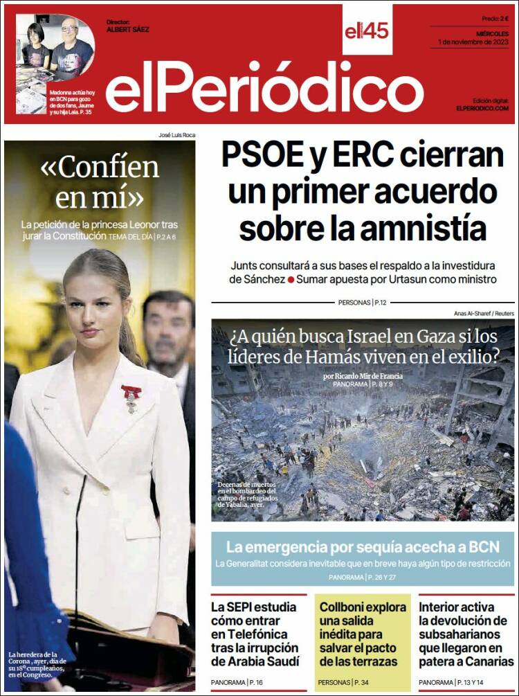Portada de El Periódico (España)