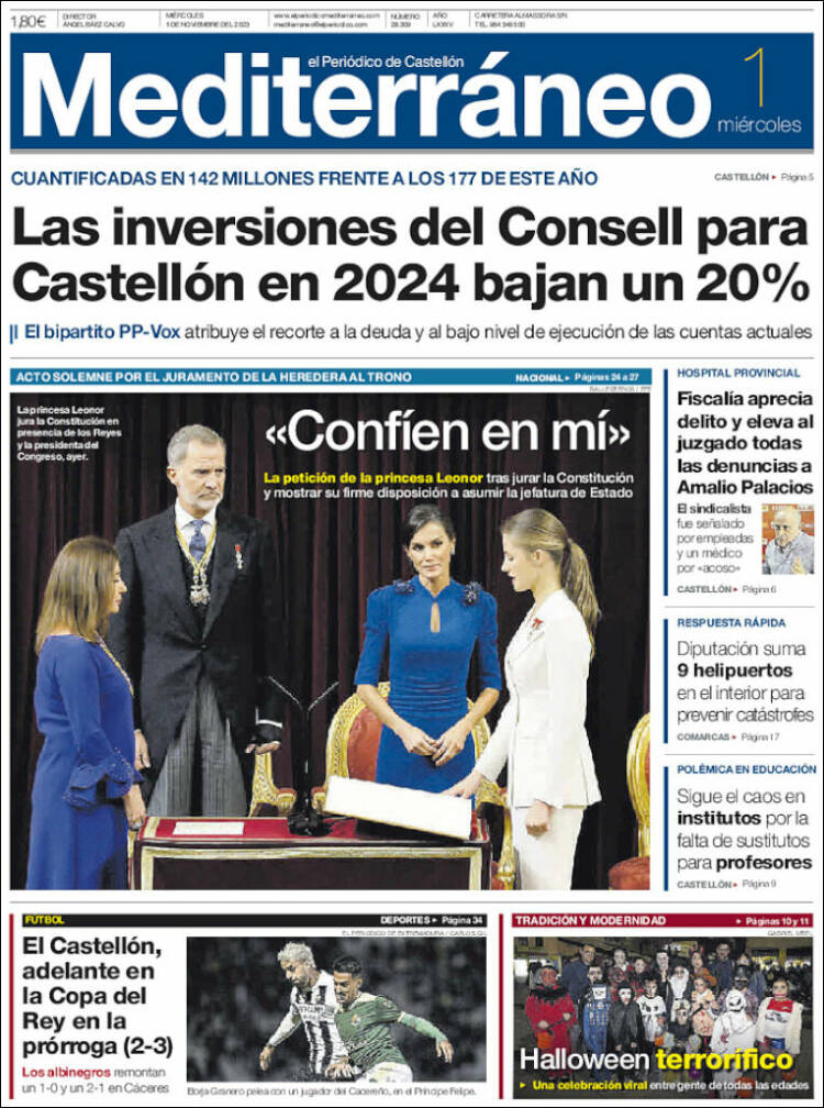 Portada de El Periódico Mediterraneo (España)