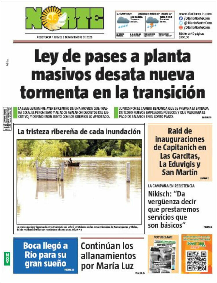 Portada de Diario Norte (Argentina)