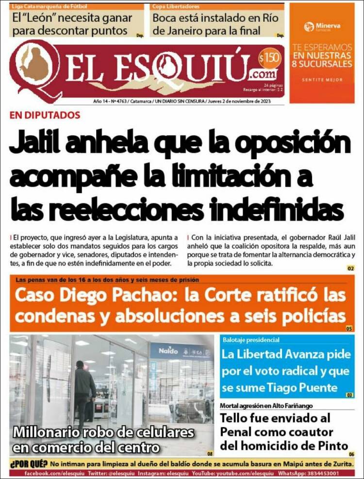 Portada de El Esquiu (Argentina)