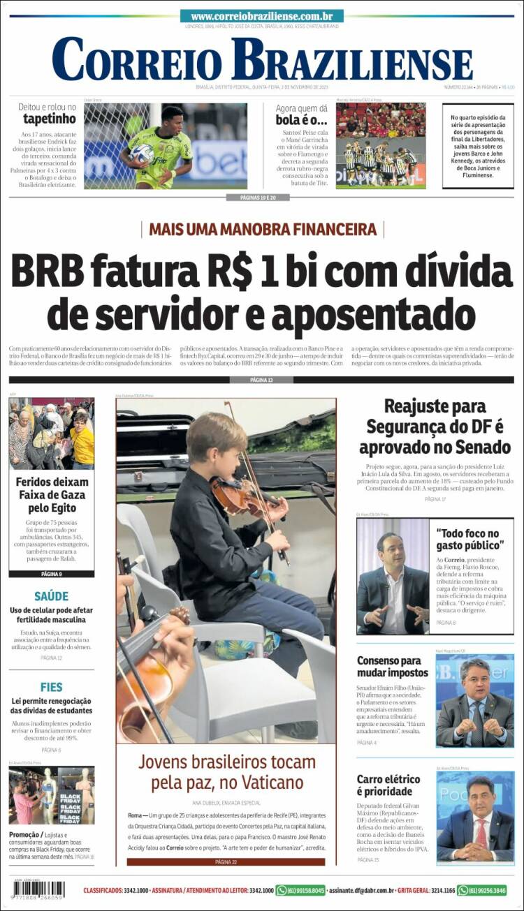 Portada de Correio Braziliense (Brasil)