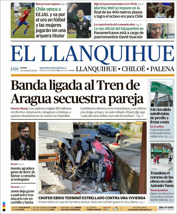 Portada de El Llanquihue (Chile)