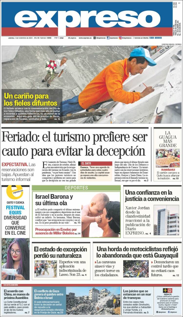Portada de Expreso (Ecuador)