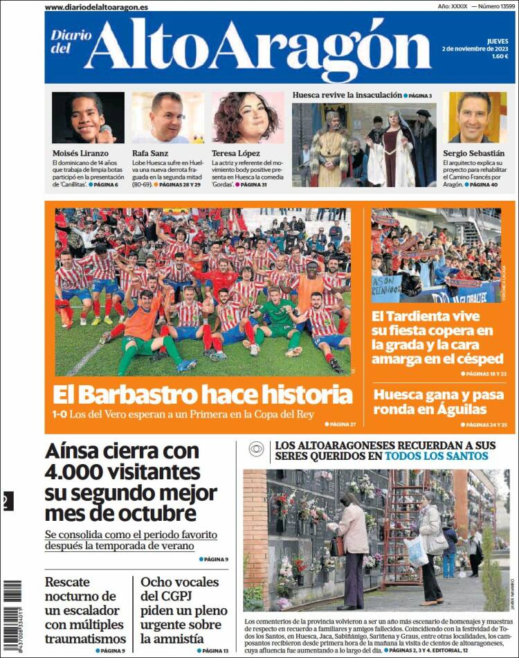 Portada de Diario del AltoAragón (España)