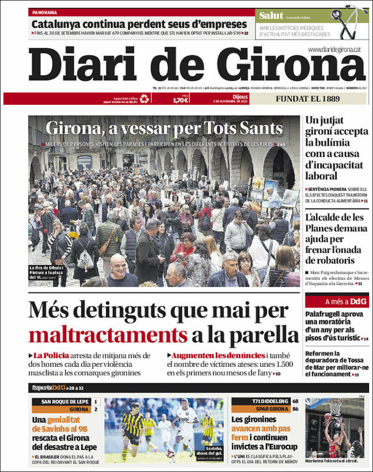 Portada de Diari de Girona (Espa&ntilde;a)